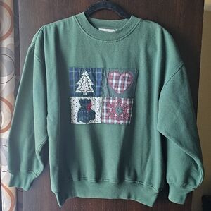 Vintage 90's Patchwork Christmas Sweatshirt